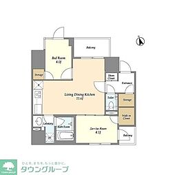 ＫＤＸレジデンス八丁堀 7階1SLDKの間取り