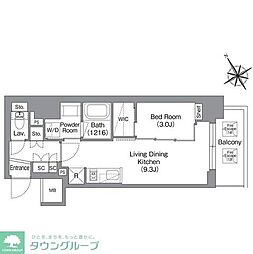 台東区蔵前4丁目マンション 1LDKの間取図画像