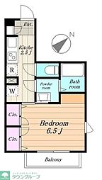 カーサケイ・ティ 1Kの間取図画像
