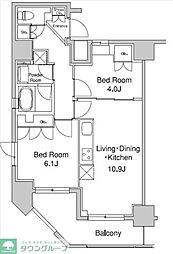 プラウドフラット浅草駒形 2LDKの間取図画像