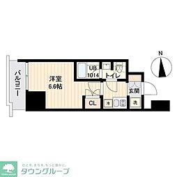 ストーリア三田 1Kの間取図画像