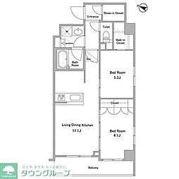 ケリア西馬込アジールコート 2LDKの間取図画像