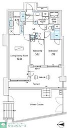 パークコート高輪ヒルトップレジデンス 2LDKの間取図画像