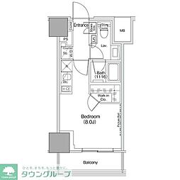 ザ・パークハビオ荏原中延駅前 ワンルームの間取図画像