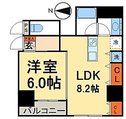 HF日本橋レジデンス 1LDKの間取図画像