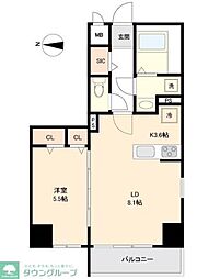 リテラス森下 1LDKの間取図画像