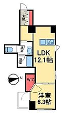 御幸レジデンス日本橋芽場町 1LDKの間取図画像