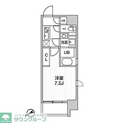 シーズンフラッツ浅草橋 1Kの間取図画像