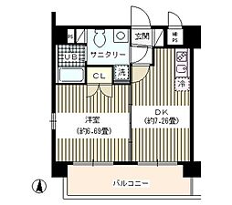 パークフィル扇橋 1DKの間取図画像