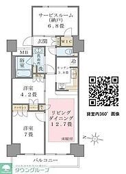Brilliaist東雲キャナルコート 2SLDKの間取図画像
