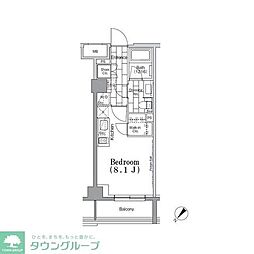 ONEROOFFLAT月島 ワンルームの間取図画像