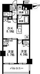 デュオステージ大山 2LDKの間取図画像