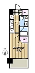 A-standard芝浦 1Kの間取図画像