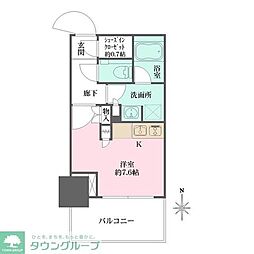 大崎ステーションレジデンス ワンルームの間取図画像
