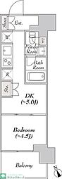 ウエリスアーバン水天宮前 1DKの間取図画像