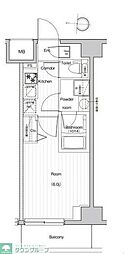 PREMIUMCUBEGNISHIOI 1Kの間取図画像