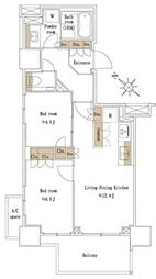 ザ・パークハウス赤坂レジデンス 2LDKの間取図画像