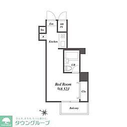 メゾン・ド・ヴィレ麻布台 1Kの間取図画像