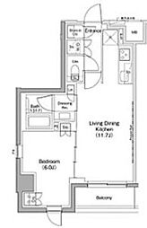 ザ・パークハビオ西大井 1LDKの間取図画像