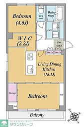 ライオンズマンション西麻布第2 1LDKの間取図画像