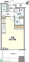 ル・サンク大崎ウィズタワー ワンルームの間取図画像