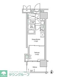 ブルックサイドレジデンス木場 1DKの間取図画像