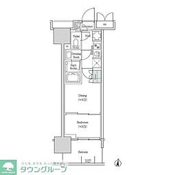 ブルックサイドレジデンス木場 2Kの間取図画像