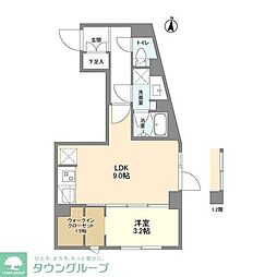 ウェルスクエア西大井 1LDKの間取図画像