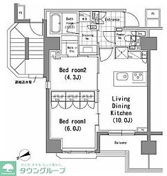 パークハビオ新橋 2LDKの間取図画像