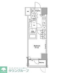 ザ・パークハビオ麻布十番 1Kの間取図画像