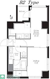 COLLET麻布 1LDKの間取図画像