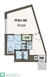 AGRACES武蔵小山II 1Kの間取図画像