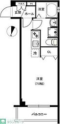 crealpremier目黒 ワンルームの間取図画像