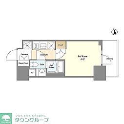 オーキッドレジデンス品川中延 1Kの間取図画像