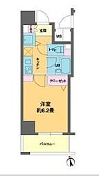 カスタリア新富町3 1Kの間取図画像