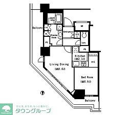 キャナルスクウェア豊洲 1LDKの間取図画像