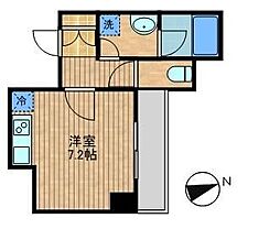 クリオ戸越銀座弐番館 ワンルームの間取図画像