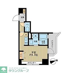 クリオ戸越銀座弐番館 ワンルームの間取図画像