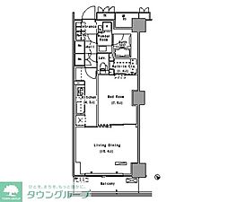 パークアクシス豊洲 1LDKの間取図画像