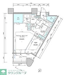 パークタワー勝どきサウス 1LDKの間取図画像