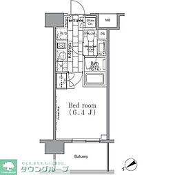 パークハビオ目黒リバーサイド 1Kの間取図画像