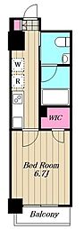 MFPRコート武蔵小山 1Kの間取図画像