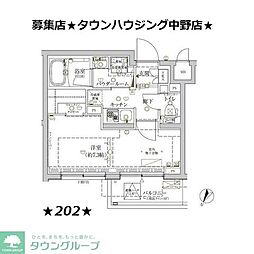 CRACIA新宿北 1Kの間取図画像