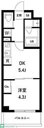 アーバンパーク東六郷1 1DKの間取図画像