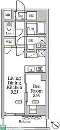 アジールコート松濤 1LDKの間取図画像