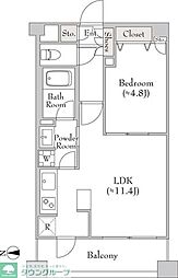 ミリアレジデンス大岡山 1LDKの間取図画像