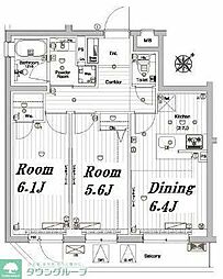 メイクスデザイン参宮橋 2DKの間取図画像