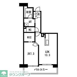アクティ目黒駅前2号棟 1LDKの間取図画像