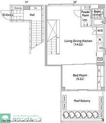 エルスタンザ代官山Tower 1LDKの間取図画像