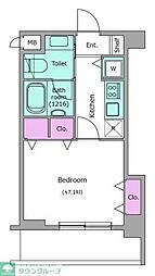 レジディア新川 1Kの間取図画像